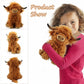Toaje Highland Cow Stuffed Animal Realistic Scottish Cow Plush Toy Soft Farm Animal Cattle Plushie Doll Present for Adults Kids Boys Girls (Brown Cow