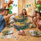 Dinosaur Party Table Centerpieces Decorations - 6 Sets Volcano Paper Bucket Centerpieces with Dinosaur Table Topper Sticks, Realistic Tropical Leaves