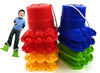 Matty's Toy Stop Monster Feet Plastic Balancing Stilts 4.75" (Red, Blue, Green & Yellow) Gift Set Bundle - 4 Pairs (8 Stilts Total)
