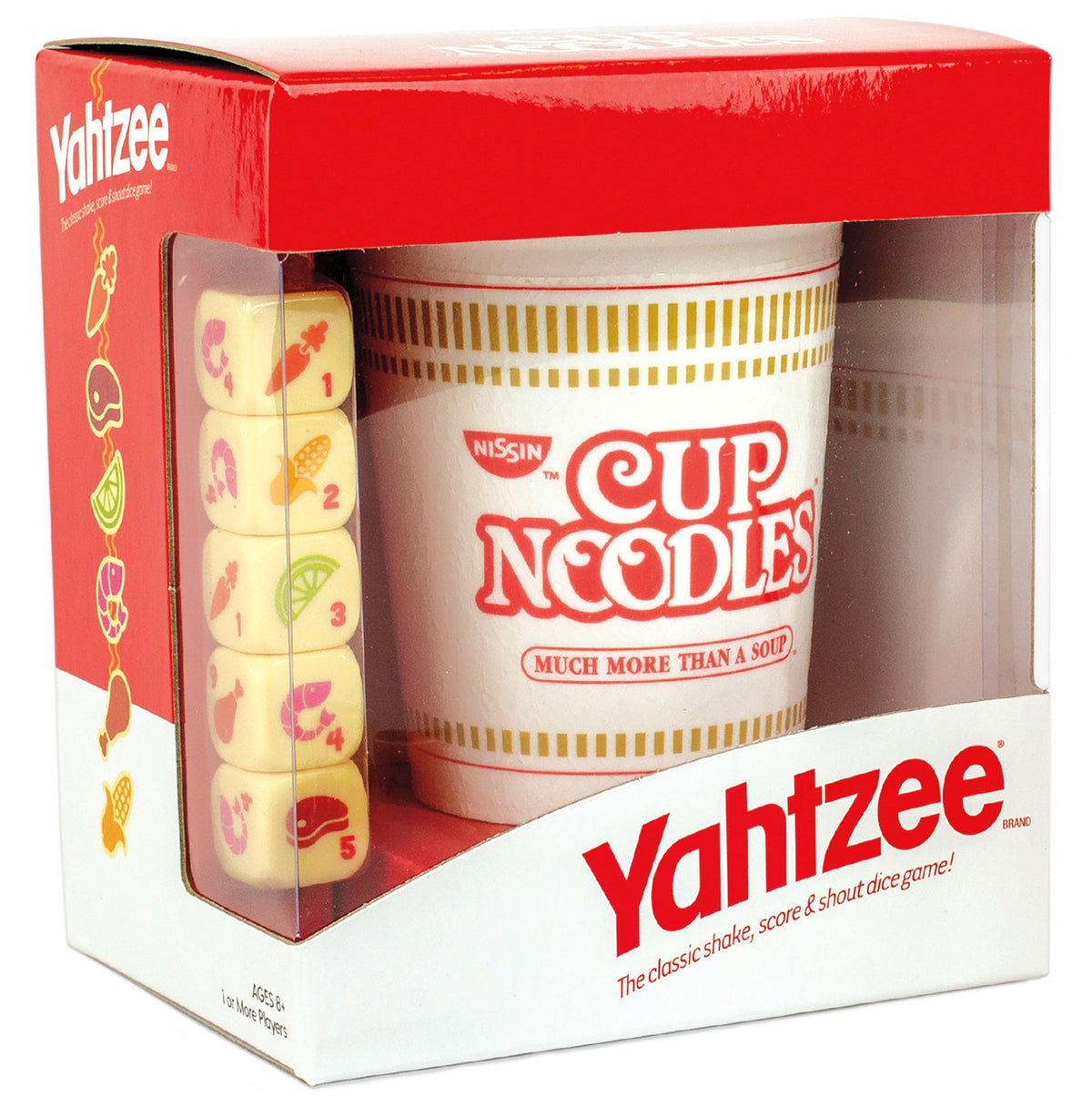YAHTZEE Cup Noodles | Collectible Yahtzee Game Made to Look Like Iconic Ramen Meal with Custom Dice | Travel Yahtzee Game & Dice Game