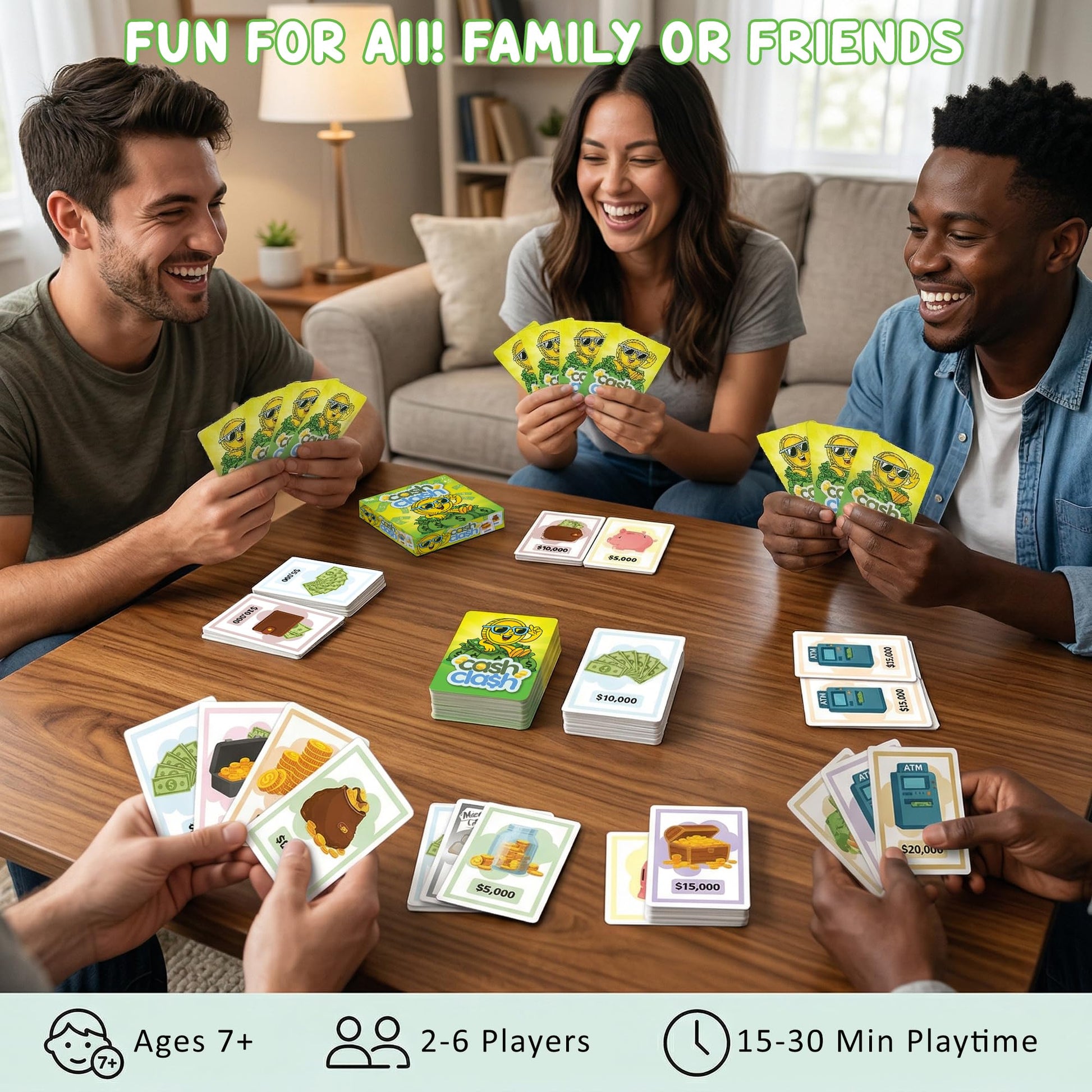 Point Games Cash Clash Card Game - Fast-Paced Family Wealth Building Game Competitive Set Collection & Strategy | Fun Party Game for Kids, Teens,