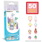 PicassoTiles 50PC Magnetic Tiles Travel Set Nano + Original Size Construction Building Block 2-in-1 Tile Collection with Tin Box Storage Case