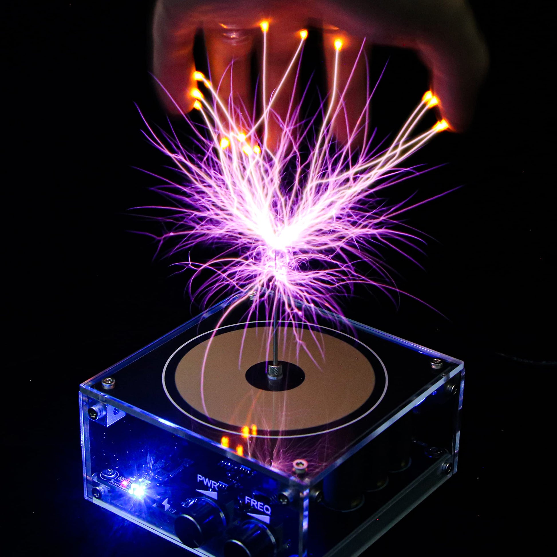 Vastarry Tesla Coil Solid-State Music Tesla Coil Artificial Lightning Desktop Toy Power Wireless Transmission Model Scientific Experiment Tool