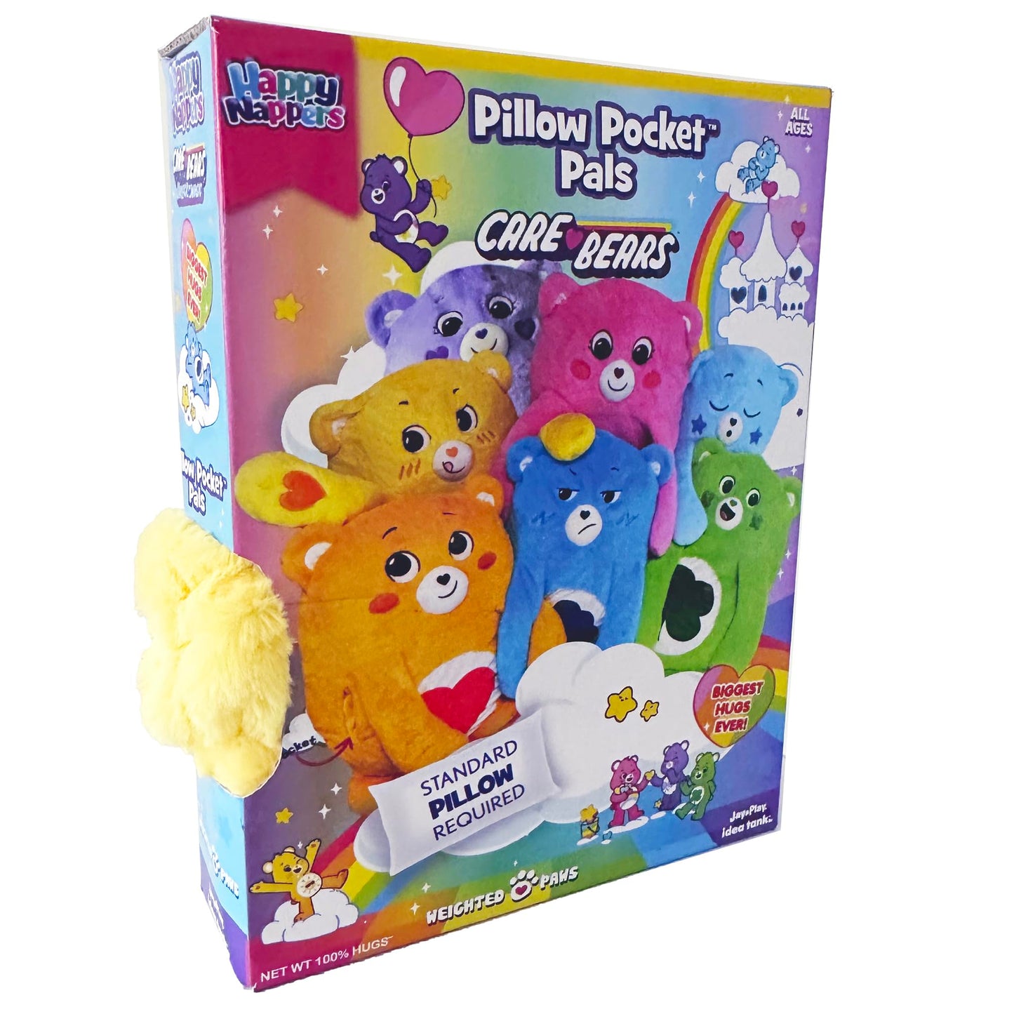 Happy Nappers Care Bears Funshine Bear Pillow Pocket Pal - Plush Animal Case