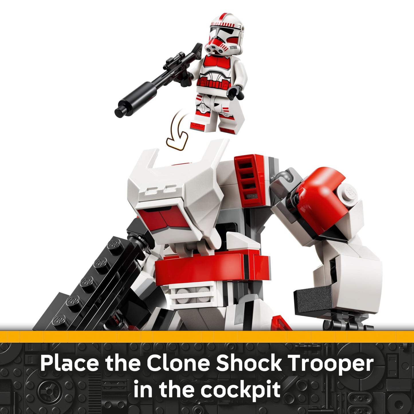 LEGO Star Wars Clone Shock Trooper Mech Building Toy for Boys & Girls - Poseable Star Wars Figure W/Pretend Play Blaster & Stud Shooter for Kids