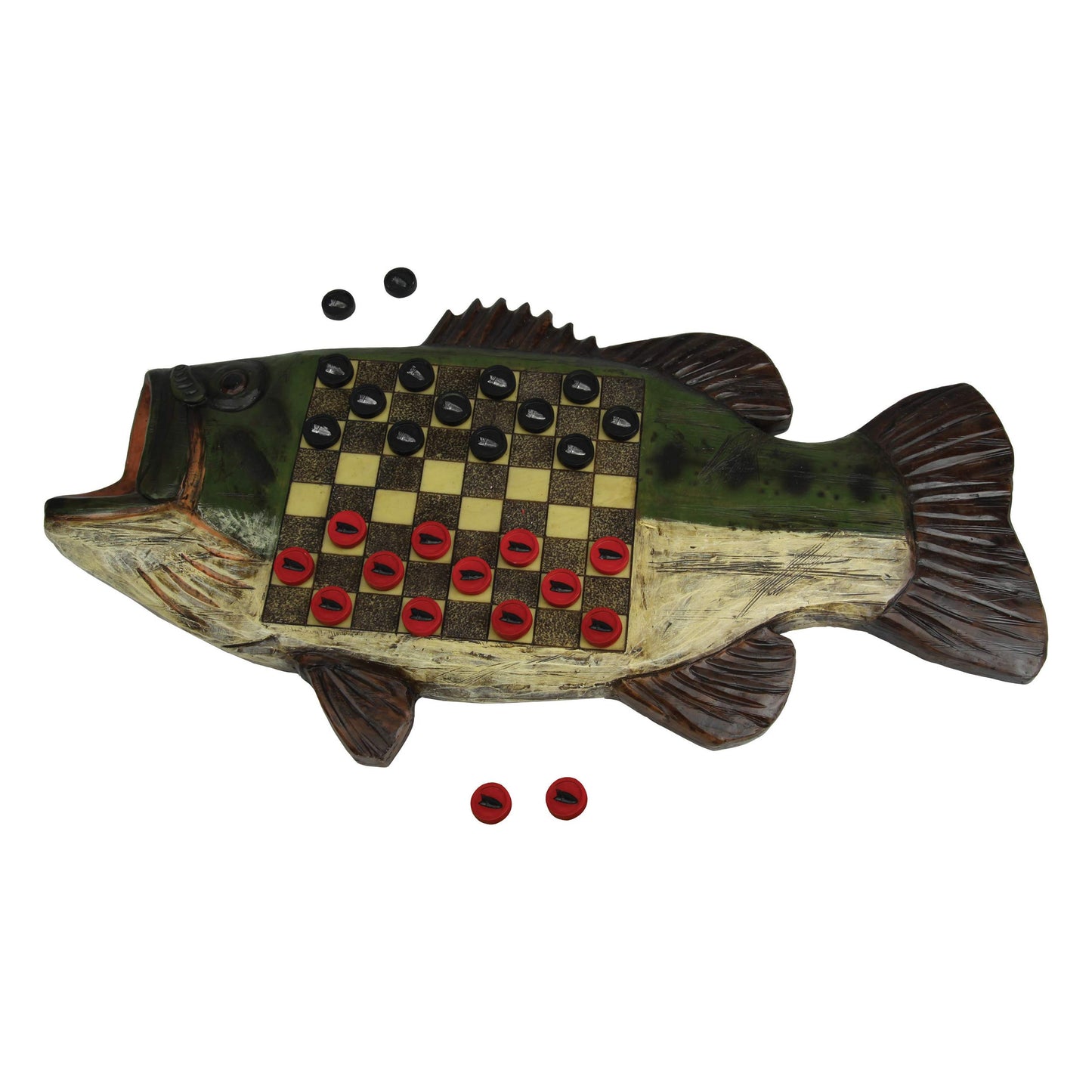 Rivers Edge Products Rivers Edge Products Checkerboard Set with 28 Checkers - Decorative, Rustic Checker Board for Fun Game Night, Cabin, Lodge