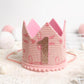 KOJIN Bow 1 St Birthday Crown Hat For girl - Pink First Birthday Hat,Natural Boho One Year Of Decorations (Light pink)