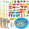 Magnetic Fishing Game Pool Toys for Kids, Water Table Bathtub Toy Fishing with Inflatable Pool, Water Bath Pool Outdoor Toys for Kids Outdoor Indoor