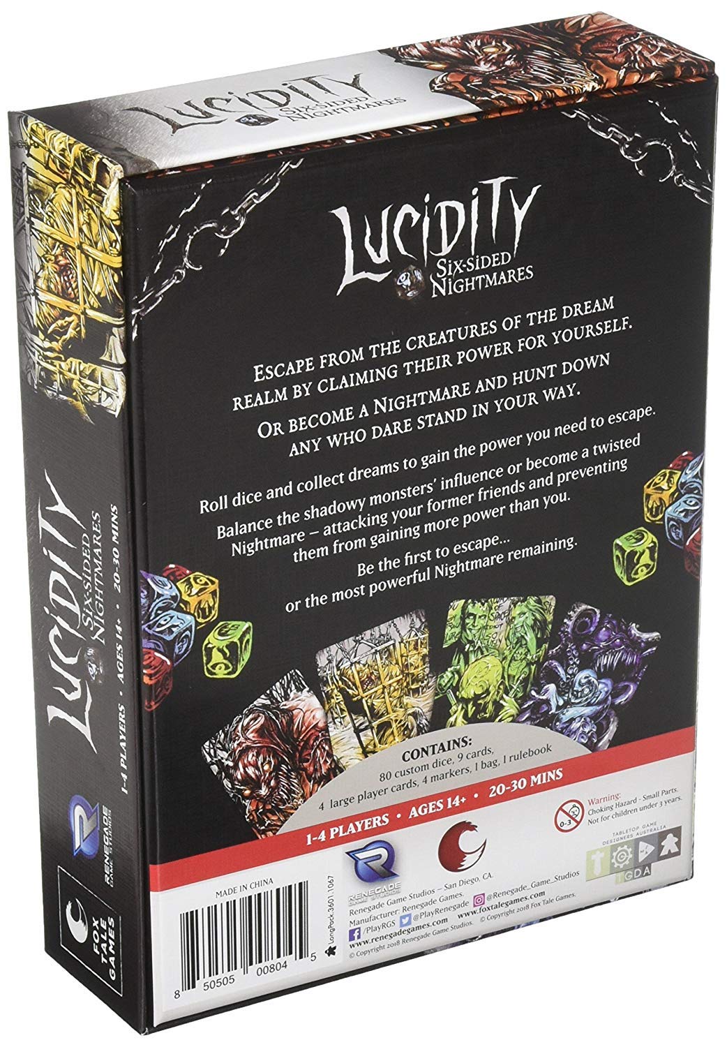 Renegade Game Studios Lucidity: Six-Sided Nightmares Push Your Luck Board Game for 1-4 Players