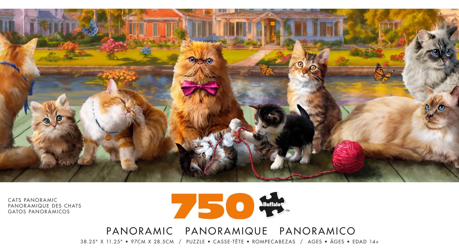 Buffalo Games - Cats Panoramic Landscape - 750 Piece Puzzle for Adults