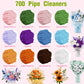 800 PCS Pipe Cleaner Flower Kit, 12 Colors Chenille Stems Craft Kit with Floral Stems, Tape, Stamens, Ribbons, Manual - Make DIY Flowers