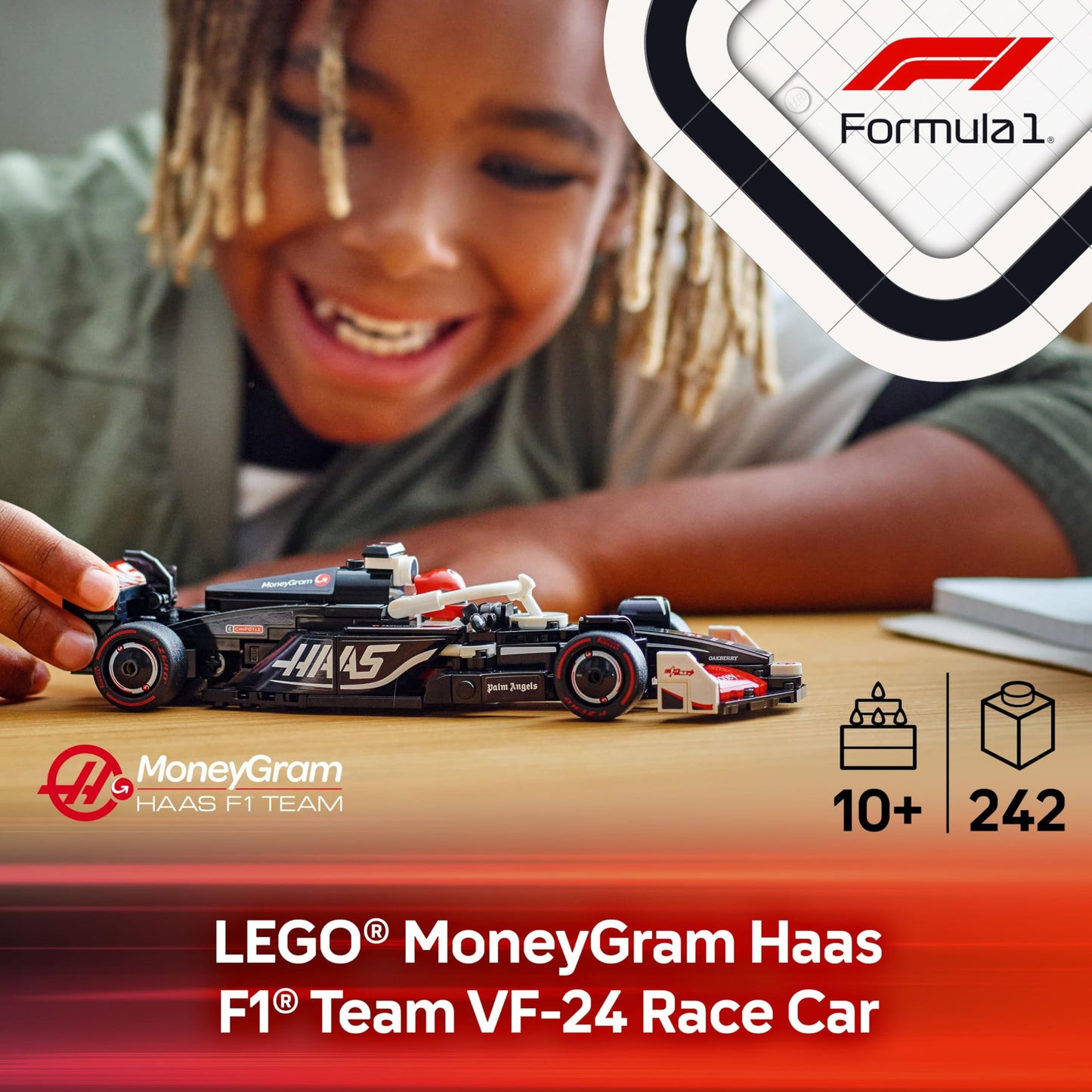 LEGO Speed Champions MoneyGram Haas F1 Team VF-24 Race Car Toy - Building Set for Kids, Boys & Girls, Ages 10+ - Toy Car for F1 Fans - Gift Idea for