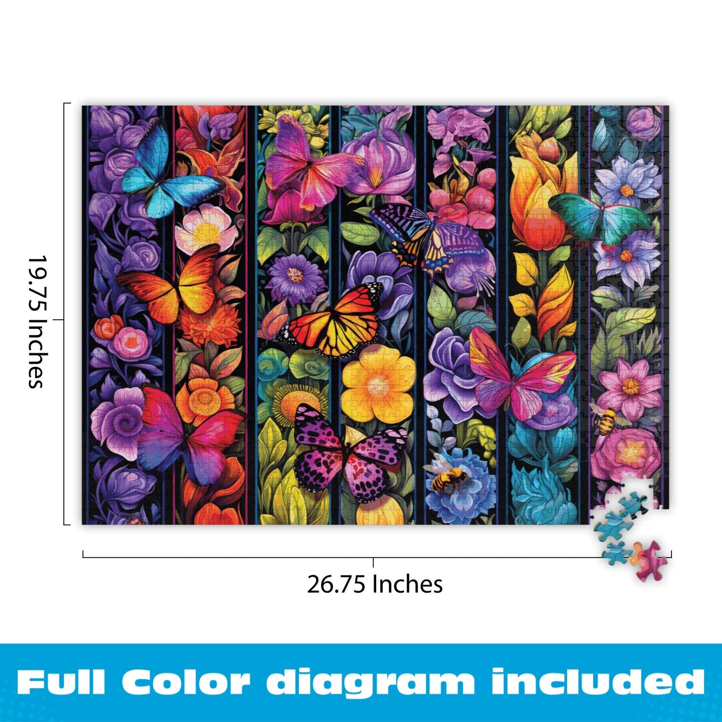 Buffalo Games - Flowers and Flyers - 1000 Piece Jigsaw Puzzle for Adults