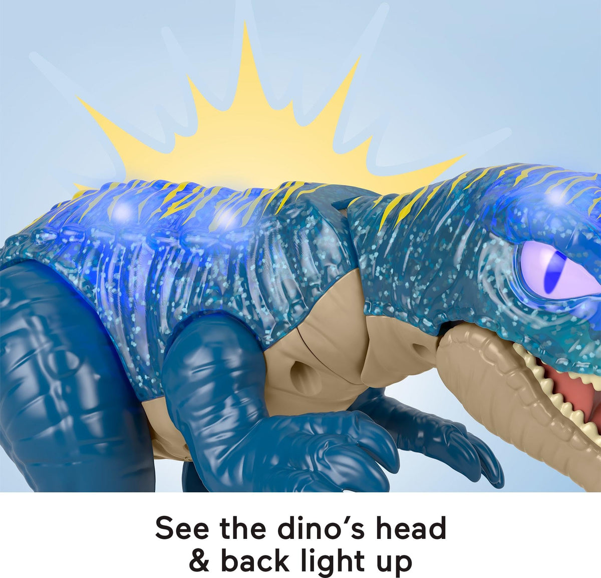 Fisher-Price Imaginext Jurassic World Dinosaur Toy Growl & Glow Baryonyx with Lights Sounds & Chomping Action for Kids Ages 3+ Years