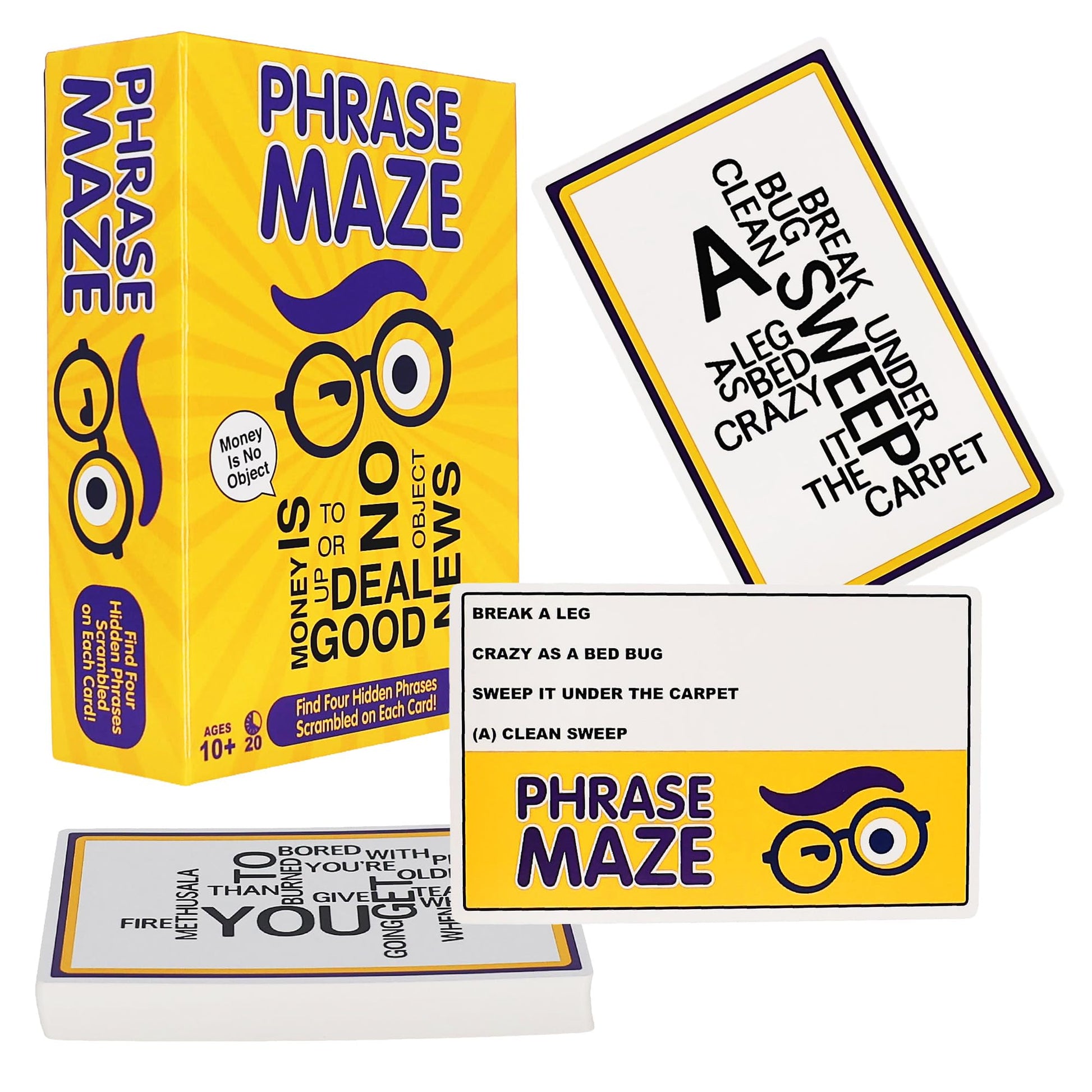 Phrase Maze Word Puzzle Party Card Game for Teens and Families Ages 10+ Hidden Phrase Pattern Recognition Brain Teaser for 2-6 Players - Adult Games