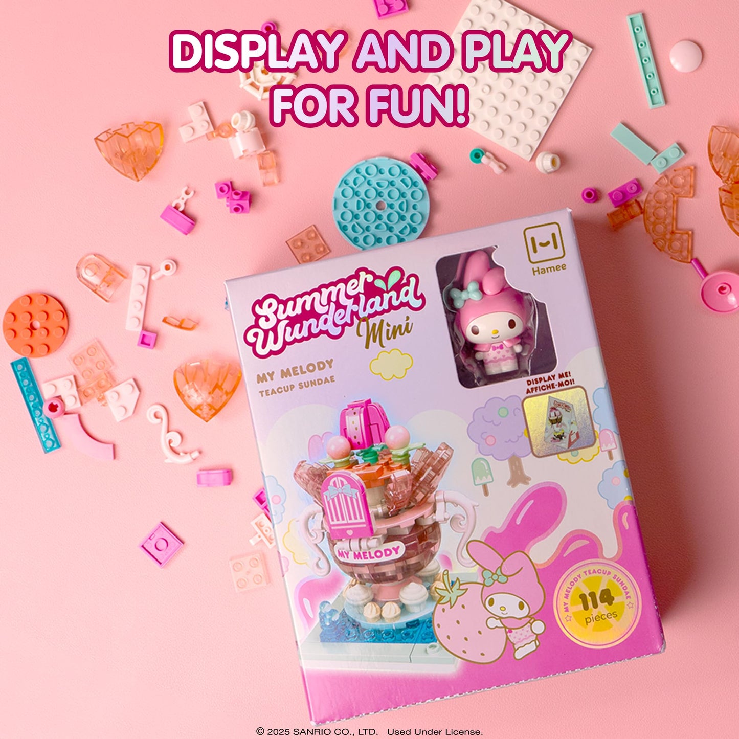 Hamee Sanrio Hello Kitty and Friends ‘Summer Wunderland Mini’ Cute Water Theme Park Building Block Set Birthday Gift, Party Favor, Stress Relief