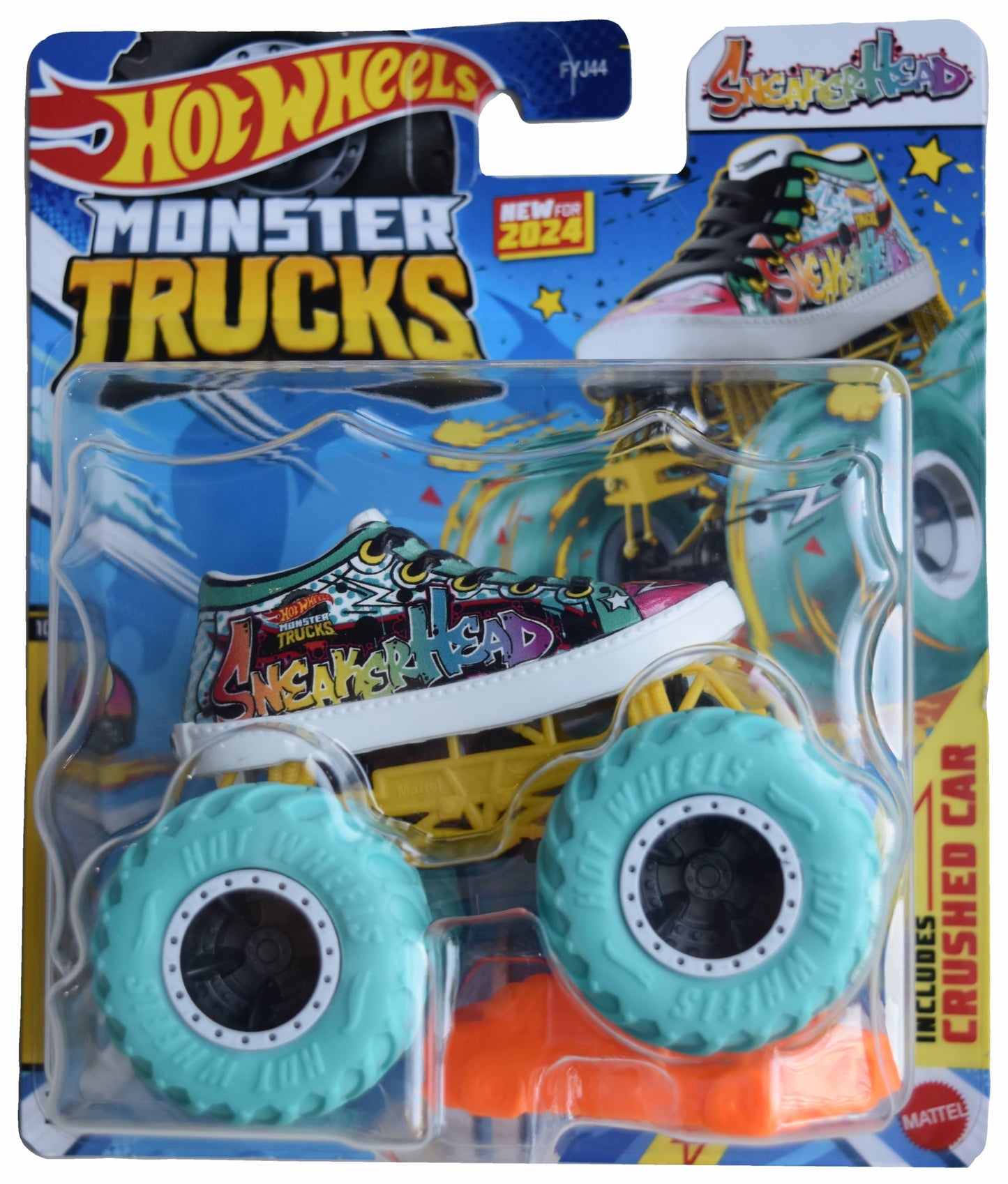 Hot Wheels Monster Trucks Sneakerhead, Freestyle Wreckers 10/12 Includes Crushed Car