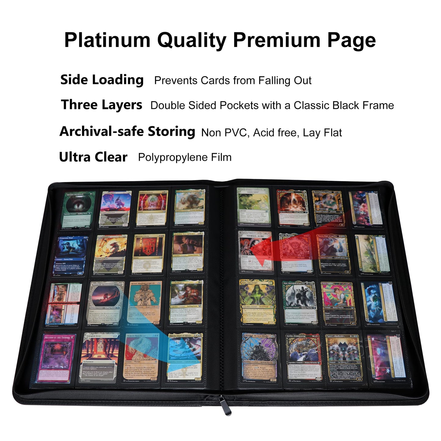 Alteagle 16 Pocket Card Binder, Fits 1344 Trading Cards Side Loading Ringless Card Album for TCG and Sports Cards