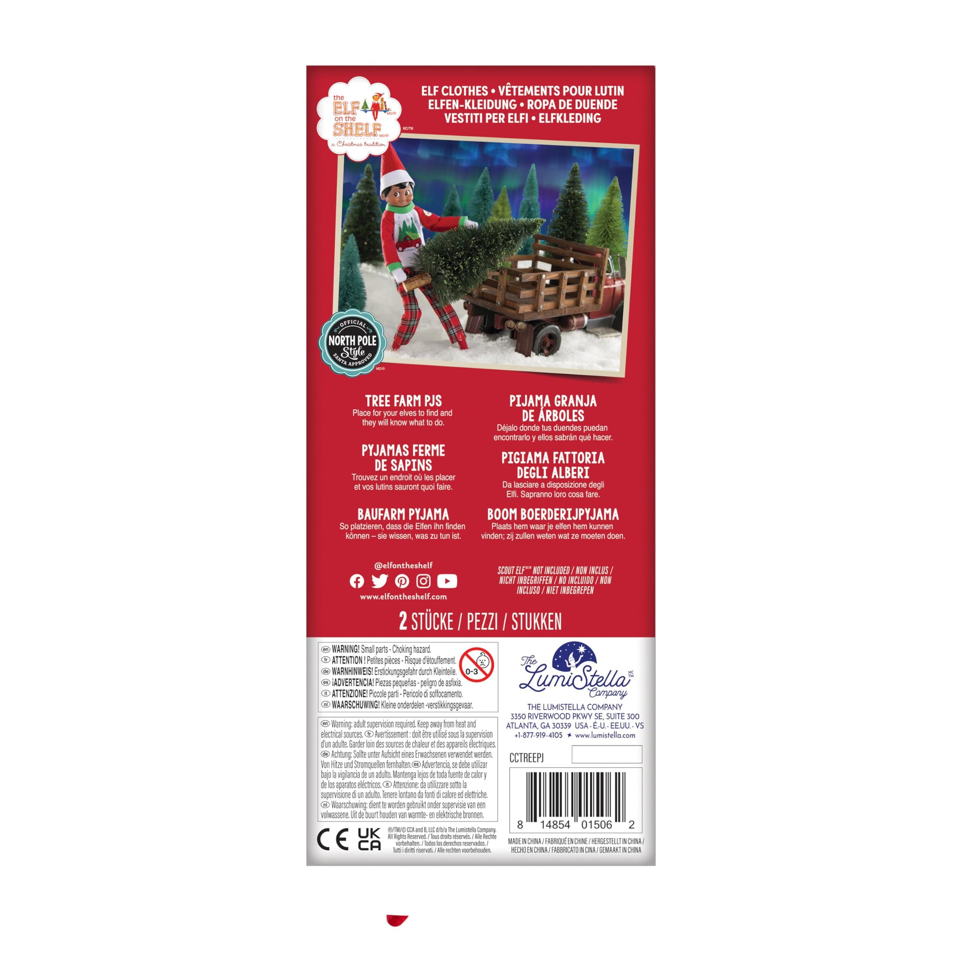 Elf on The Shelf Box Set with Blue Eyed Girl Scout Elf & Claus Couture Collection Tree Farm PJs Accessory [Multi-Item Bundle]