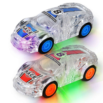 LIDI 2 Pack LED Light up Pull Back Race Cars Toy, Toy Car for Toddlers Boy