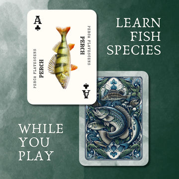 Crane Publishing Group LLC Freshwater Fish Plastic Playing Cards: Waterproof, Educational, Fits Any Fishing Tackle Box, 52 Species, Ages 60+
