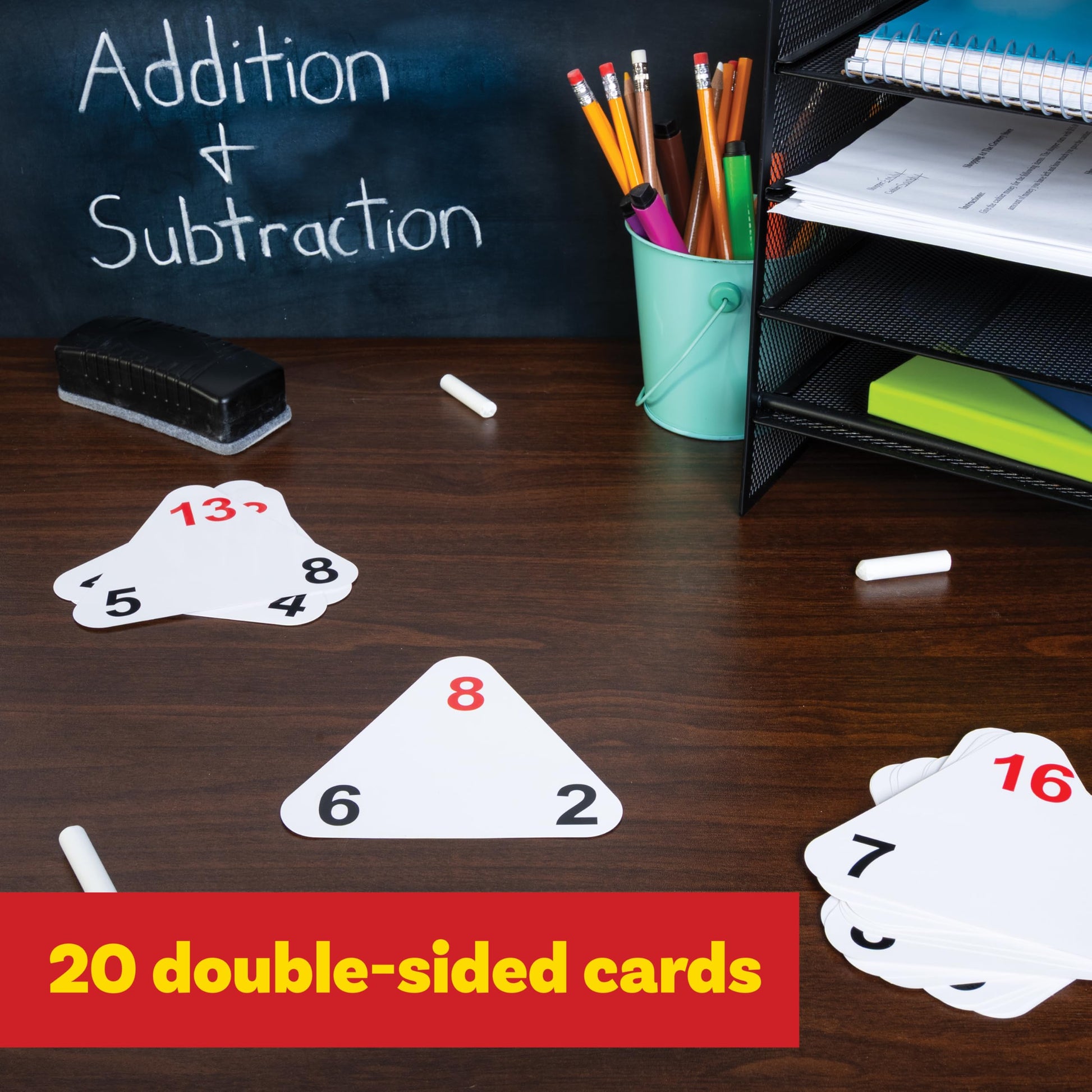 LEARNING ADVANTAGE Original Triangle Flash Cards, Addition & Subtraction
