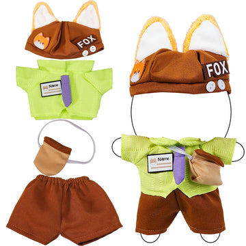 3PCS Fox Character Doll Costume Set Green Shirt and Tie Outfit for 15-17cm 4 Inch Blind Box Animal Dolls