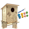 Oojami 12 Pack Birdhouse Kits for Kids - DIY Wooden Bird Houses to Build & Paint, Complete Craft Set with Paints & Brushes, Group Activity