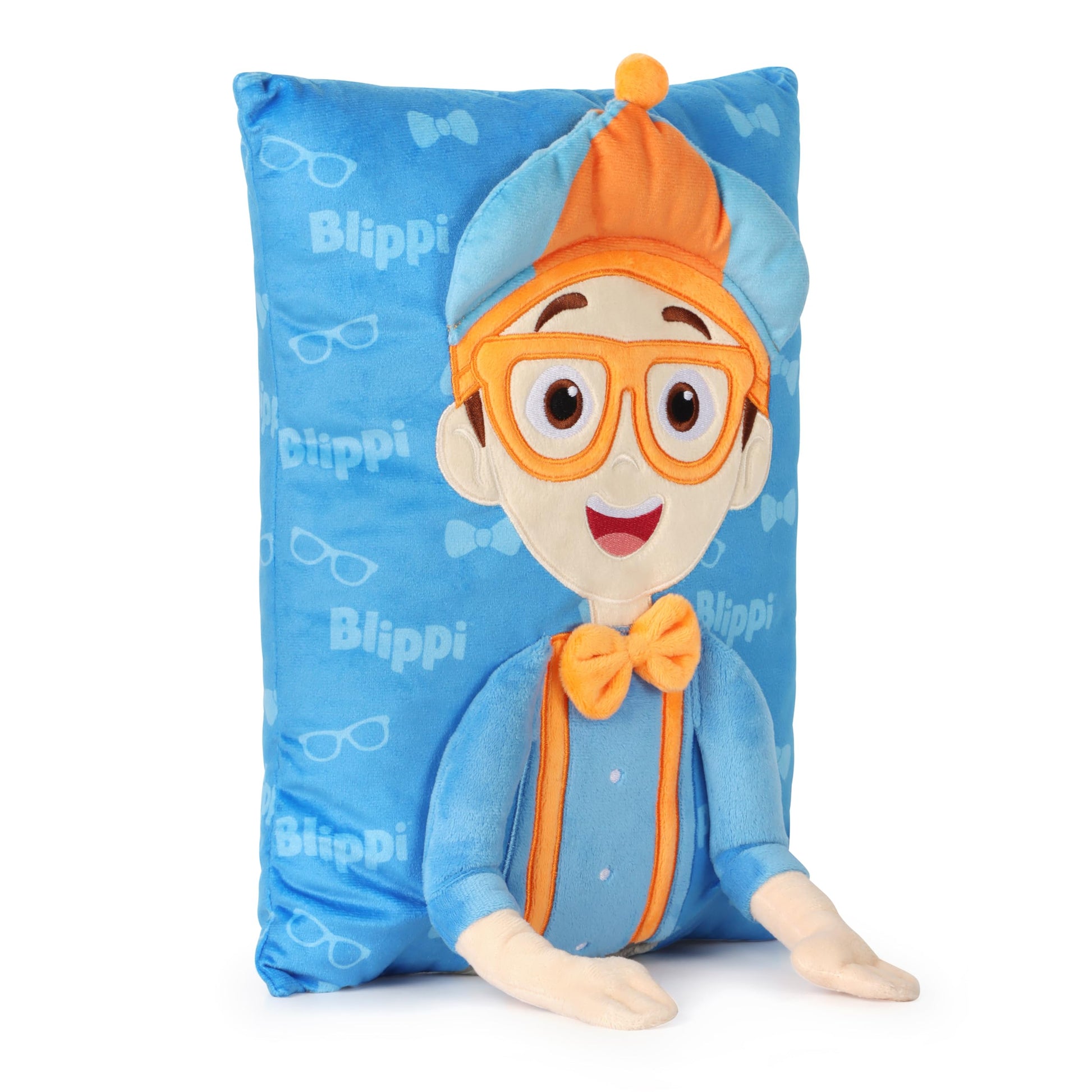Jay Franco Snuggle Pillow - 15 Inch Kids Ultra-Soft Stuffed Plushie & Cozy Throw Pillow, Official Licensed Character Cushion, Blue - Blippi