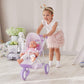 Olivia's Little World Baby Doll Jogging-Style Stroller with Canopy, Seatbelt and Storage Space, Purple and White