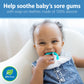 Dr. Brown's Super Soft & Absorbent Baby Bandana Bib with Snap-On Teether, 3m+, 2-Pack, Feathers & Dots