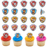 DecoPac Paw Patrol Reporting For Duty Rings, Cupcake Decorations Featuring Chase, Marshall, Skye, And Rubble - 24 Pack