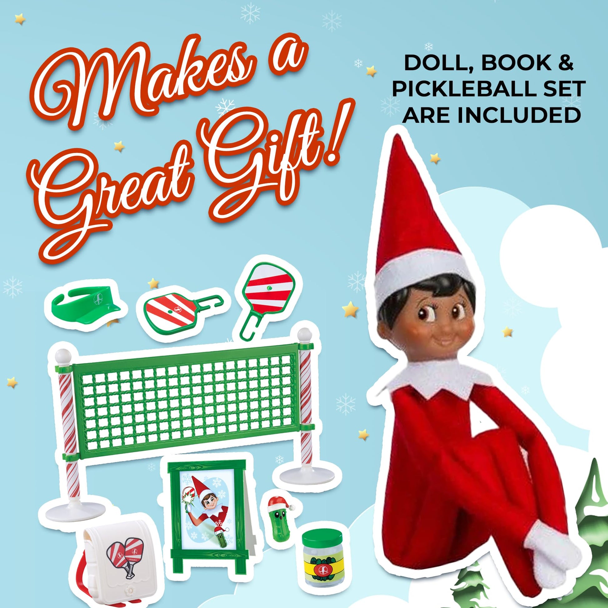 The Elf on the Shelf® - Boy with Brown Eyes with NEW! Polar Props™ Pickleball Play Pack