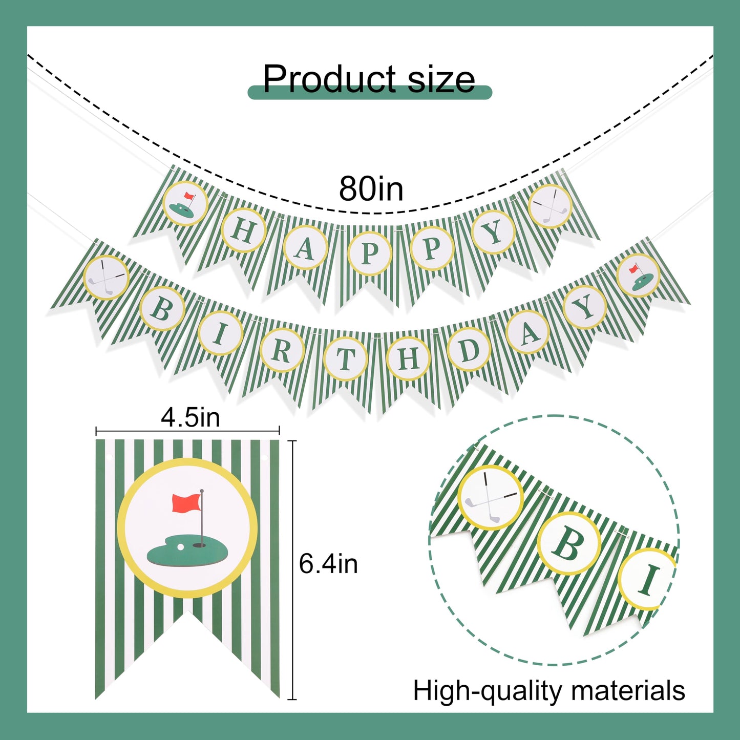 Golf Happy Birthday Banner - Golf 1st/First Year Party Decoration,Hole In One Party Banner,Hole In One First Year Banner (banner-3)