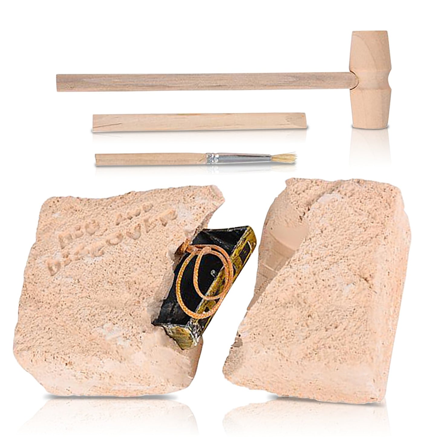 ArtCreativity Pirate Treasure Dig Kit for Kids - Gem Excavation Set with Digging Tools - Interactive Excavating Toys - Great Birthday Gift Idea