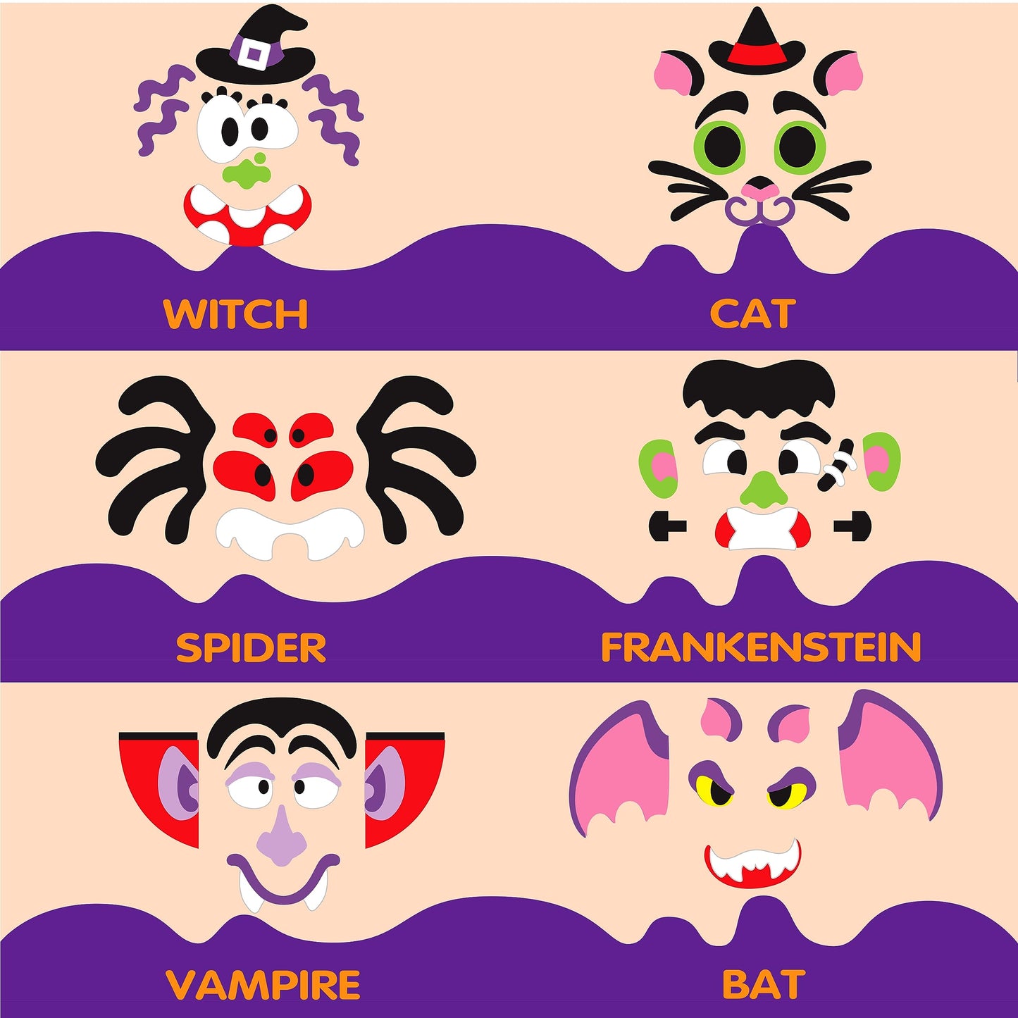 JOYIN 18 Packs Halloween Craft Foam Stickers, Arts Activities Party Supplies, Kids Party Favors, Pumpkin Decorating Kit, Jack O Lantern Face Sticker