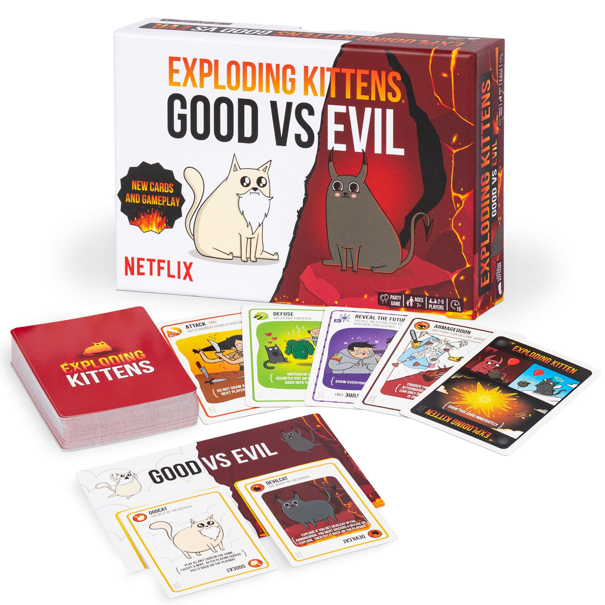 Exploding Kittens Good vs. Evil, 2-5 Players, Age 7+ Card Game