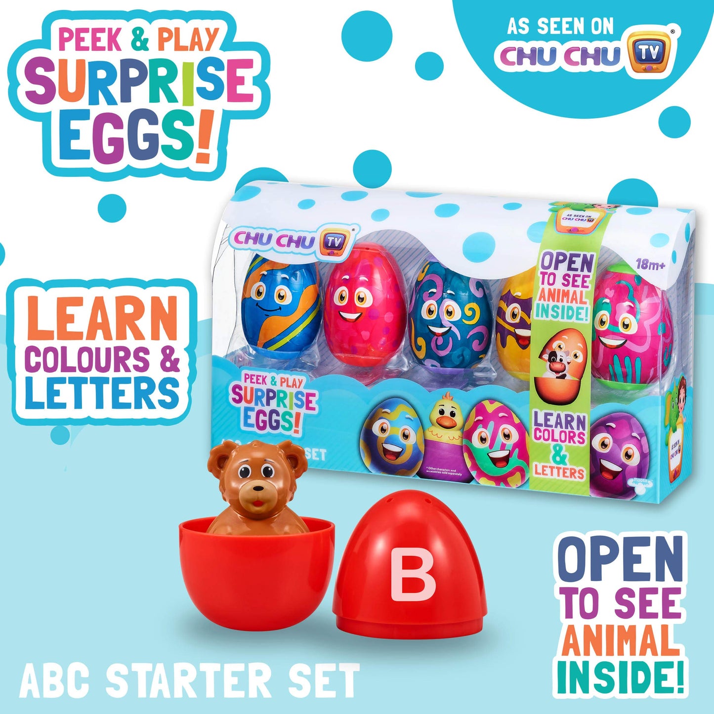 Peek & Play Surprise Eggs by Chuchu TV: ABC Starter Set