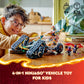 LEGO NINJAGO Ninja Team Combo Vehicle, 4 in 1 Ninja Playset for Kids with Glider, Off-Road Racer and 2 Motorcycle Toys, Birthday Gift for Boys