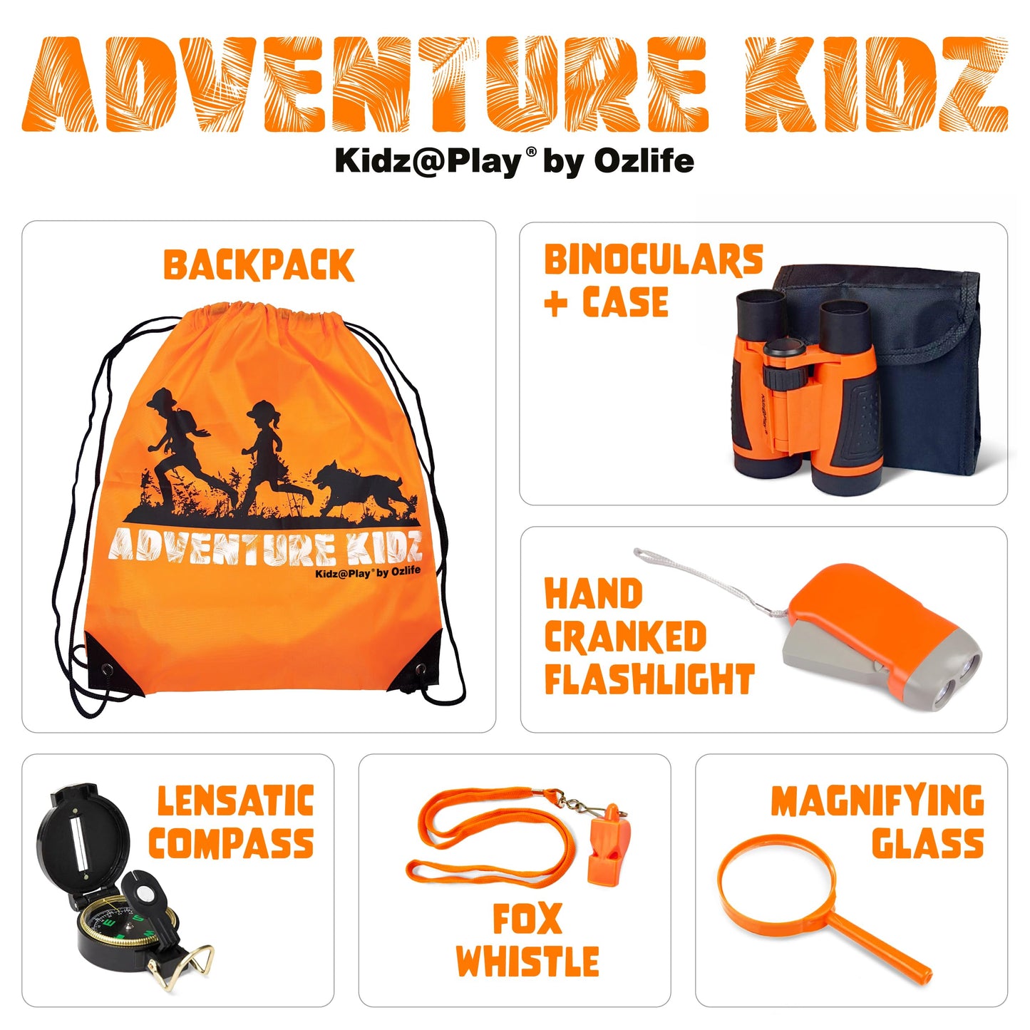 Adventure Kidz Orange Outdoor Exploration Kit for Children