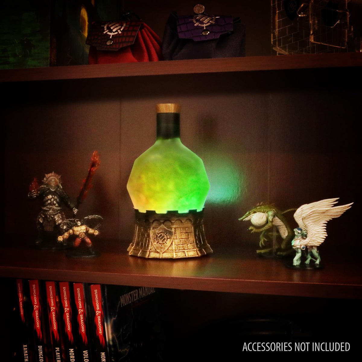 ENHANCE Gaming Sorcerer's Potion Light with Swirling Mystical Brew - Potion Bottle Mood Light Prop for Tabletop Game Immersion, Playroom, Desk Decor