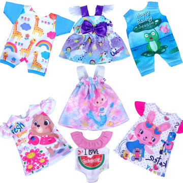 ARTST Alive Baby Clothes, 7 Sets Baby Doll Clothes Accessories Dress Swimsuit Outfit for 10-12 Inch Dolls Girls Birthday Xmas
