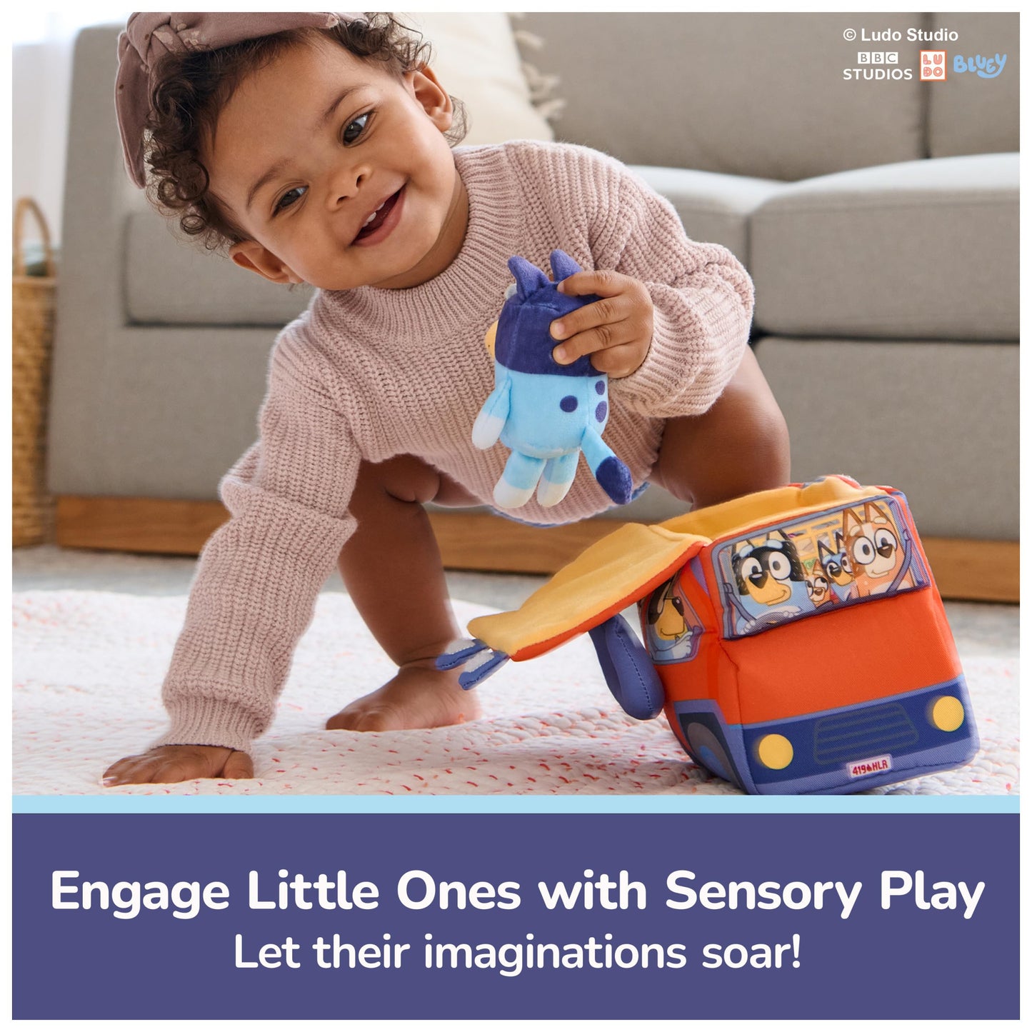 GUND Bluey 5-Piece Sensory Plush Toy Playset for Babies and Toddlers