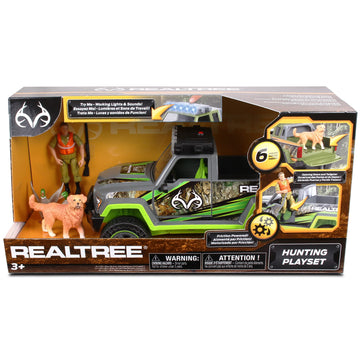 NKOK Realtree 1:18 Scale: Duck Hunting Playset - 6 Piece Friction Powered Lights & Sounds Truck, Realtree Camo, Duck Hunting #21722, Officially