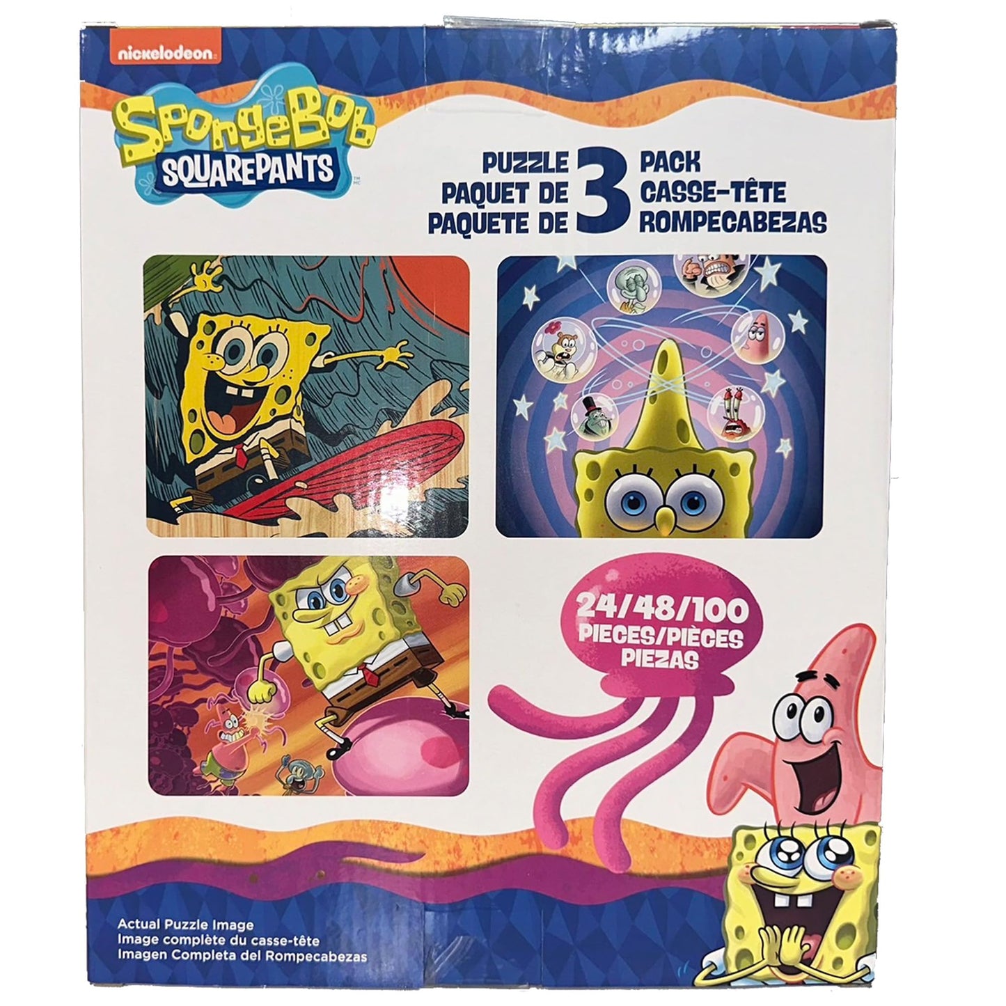 Spongebob Squarepants - 3 in 1 Jigsaw Puzzles for Kids. Great Birthday & Educational Gifts for Boys and Girls. Colorful Pieces Fit Together Perfectly