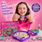 Kids Jewelry Making Kit - Treasure Hunt Dig Craft Kit - Make Bracelets & Necklaces - 1,300+ Beads, Gems & Shells - Sorting Trays, Tools & Color Guide