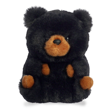 Aurora® Playful Rolly Pet™ Cuddles Black Bear™ Stuffed Animal - Compact Size for On-The-Go Fun - for Adults, Kids, Birthdays, and Anniversaries