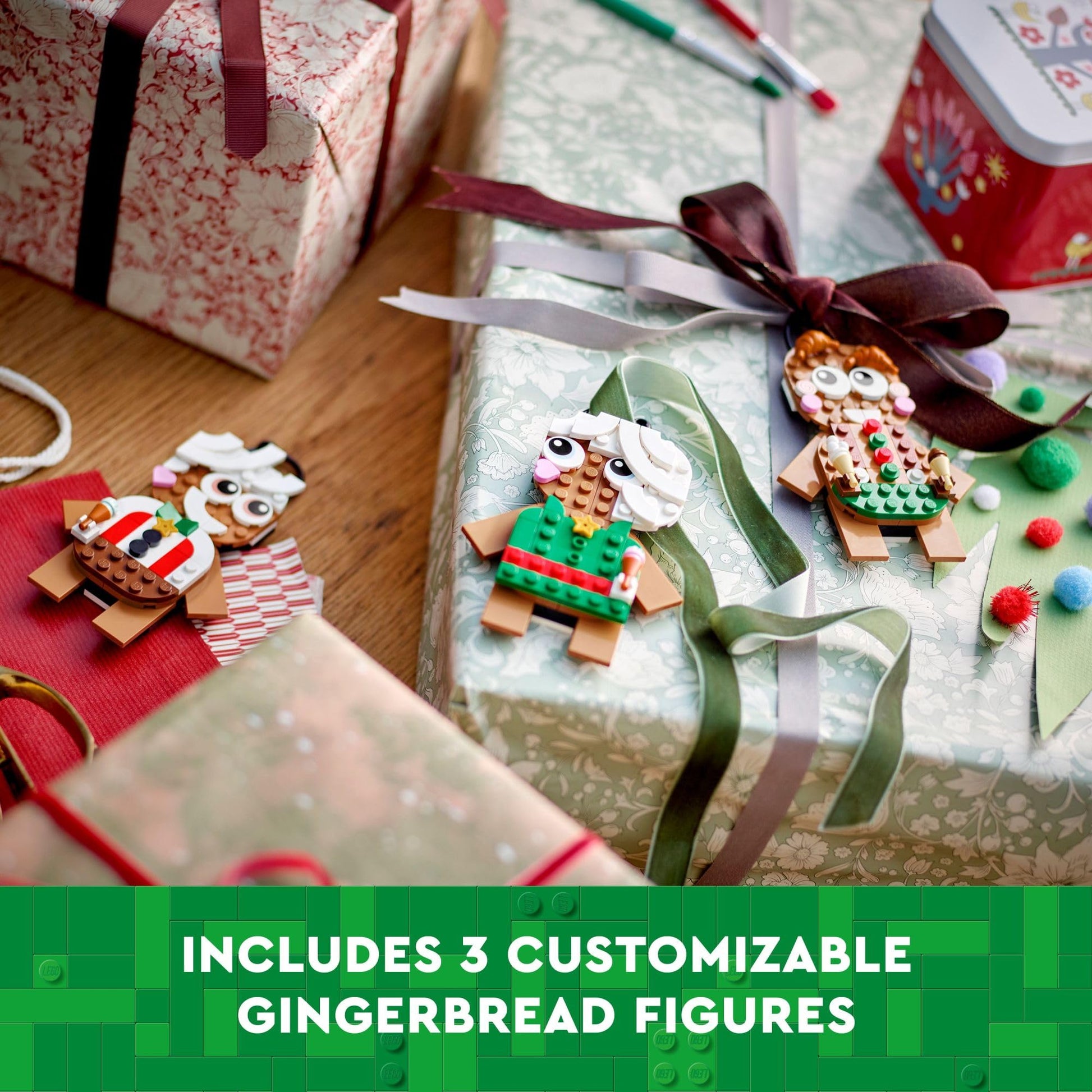 LEGO Gingerbread Ornaments - Christmas Tree Ornaments Building Set for Kids, Boys & Girls, Ages 6+ - 3 Gingerbread Decorations for Tree & Home - Gift
