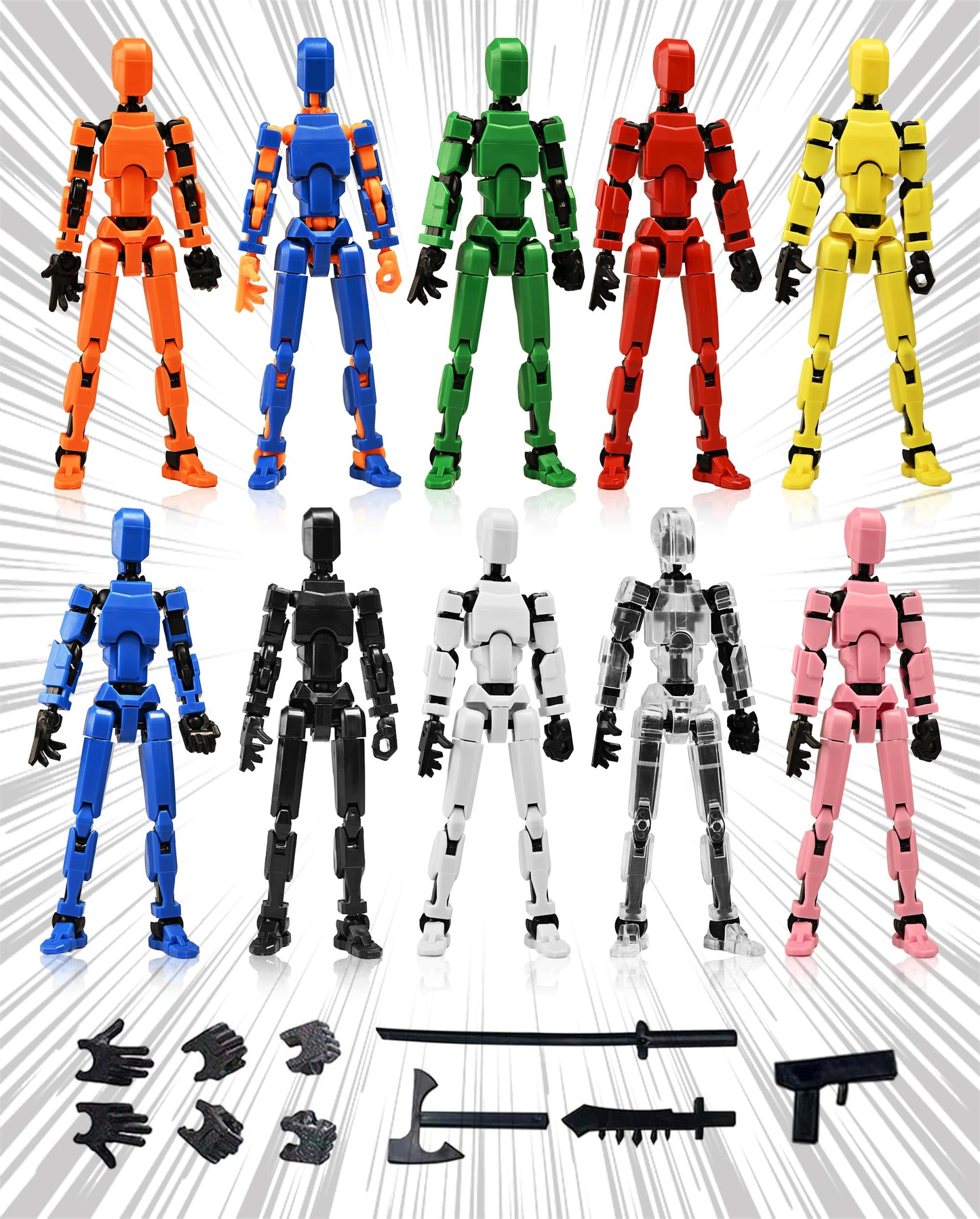 GAOFBA ?Assembly Required??Shoulder Armor Upgrade? 10pcs Lucky 13 Action Figures, Dummy Titan 13 Action Figures, Multi-Jointed Movable?with 3