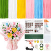 600 PCS Pipe Cleaner Flower Kit, 6-Color Bulk Chenille Stems with Glue Gun & 10 Glue Sticks for DIY Crafts & Holiday Decorations